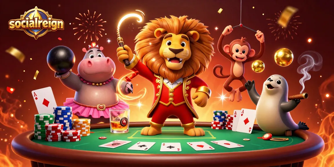 Experience socialreign’s vibrant gamble with a lively casino scene full of dynamic characters.