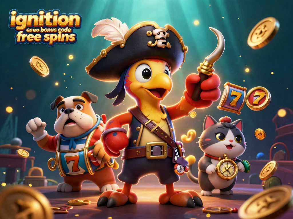 Engage with ignition casino bonus code free spins through animated slot reels and golden coins in a vibrant scene.