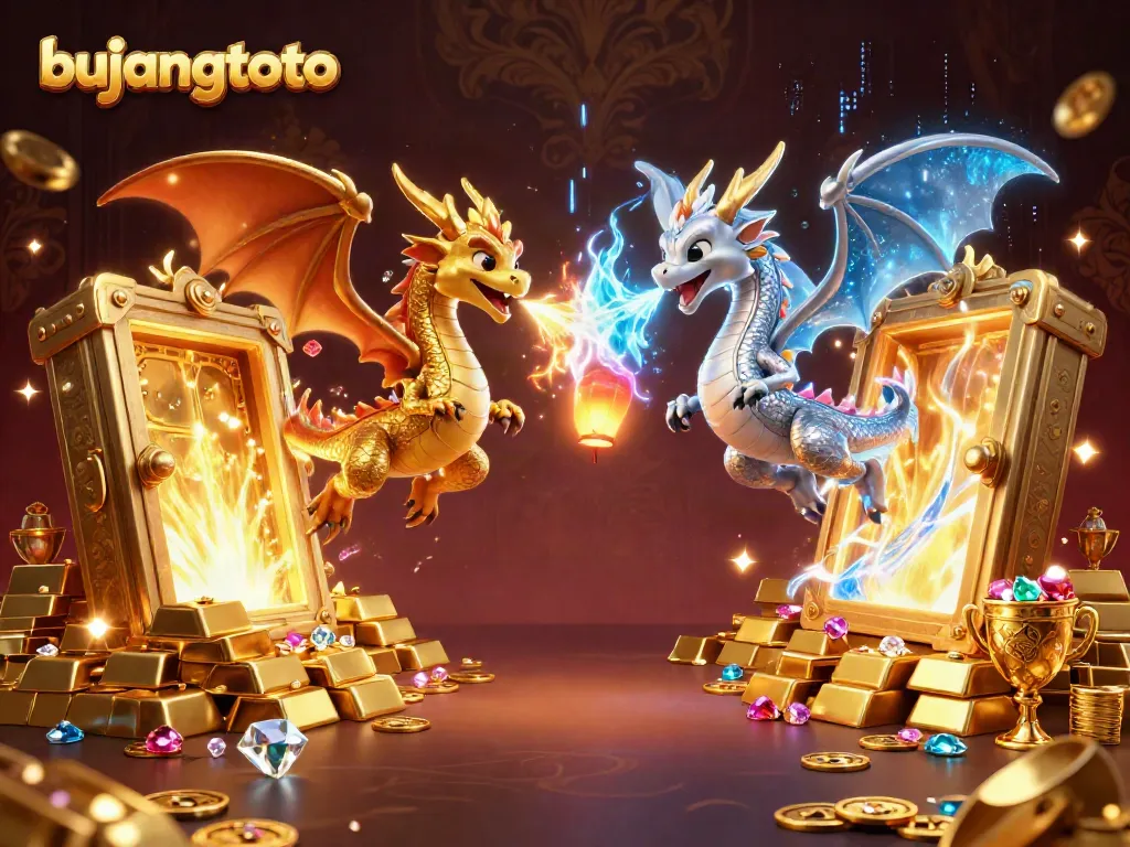Engage in thrilling gameplay with bujangtoto, showcased through dynamic dragons and treasures.