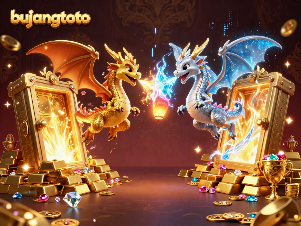 Engage in thrilling gameplay with bujangtoto, showcased through dynamic dragons and treasures.
