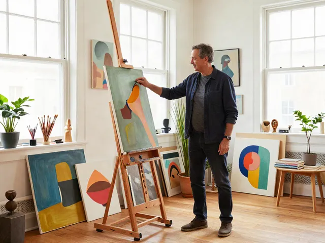 Bruce Bailey Toronto curating contemporary artworks in his vibrant art studio.