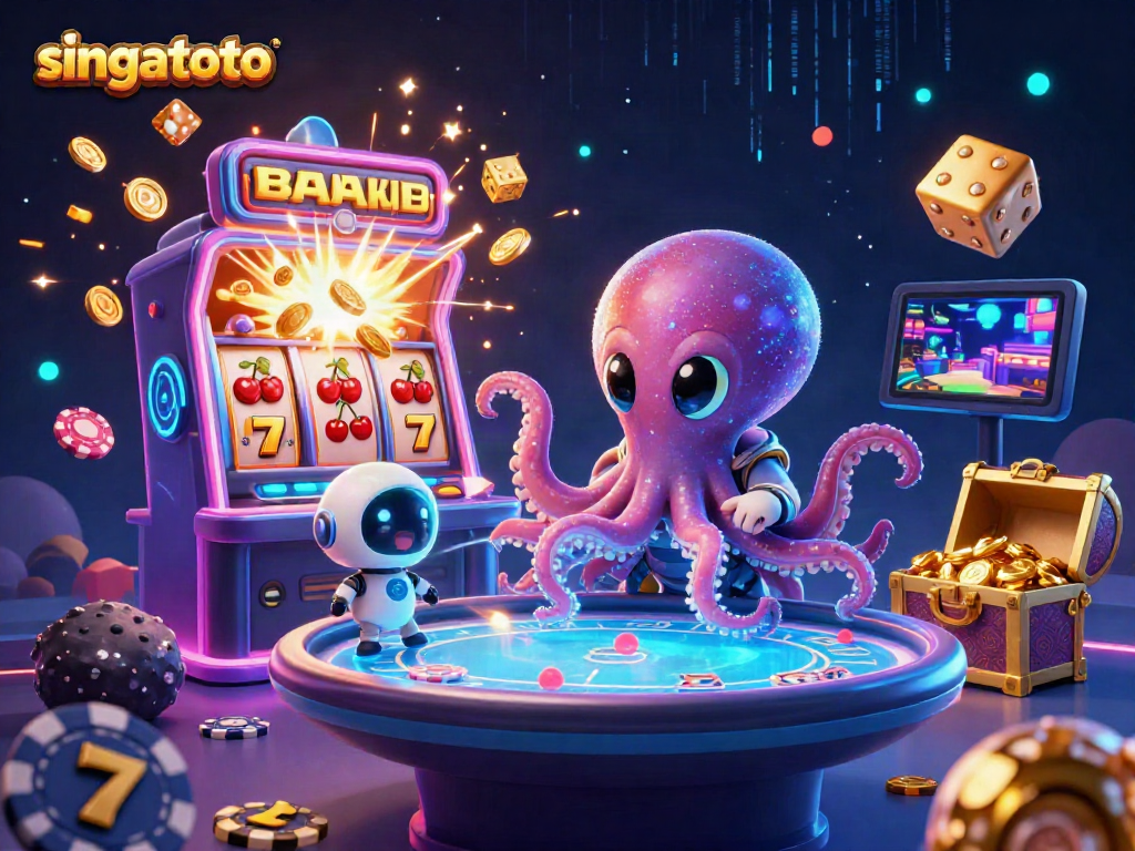 Engage with singatoto's exciting gaming universe featuring a lively alien octopus and jackpots.
