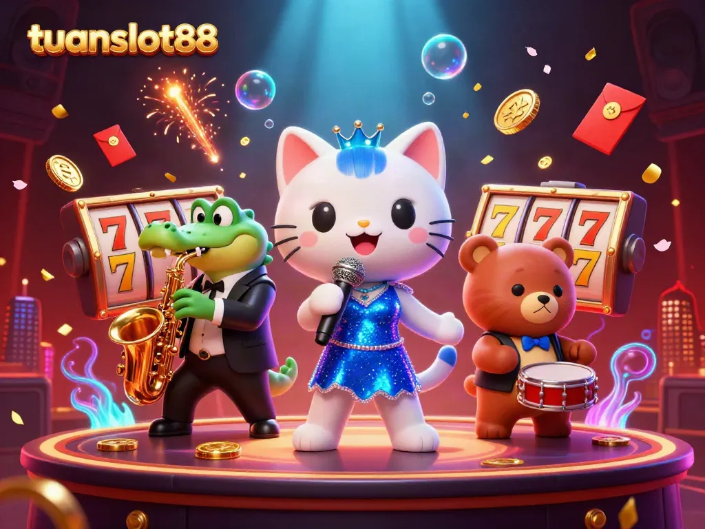 Slot online yang menarik di tuanslot88 dengan karakter lucu di panggung kasino