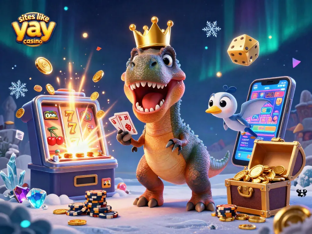 Engage with sites like yay casino through 3D characters and vibrant casino elements in a dynamic scene.