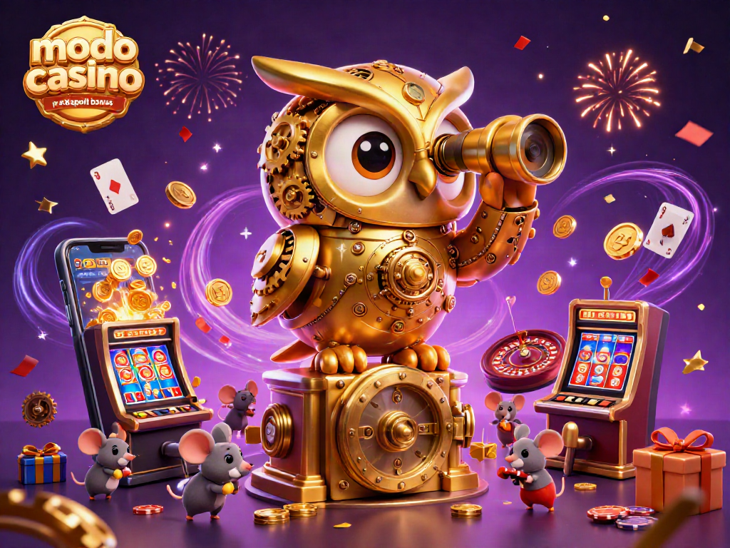 Win with the modo casino promo code no deposit bonus, featuring vibrant casino elements and engaging game characters.
