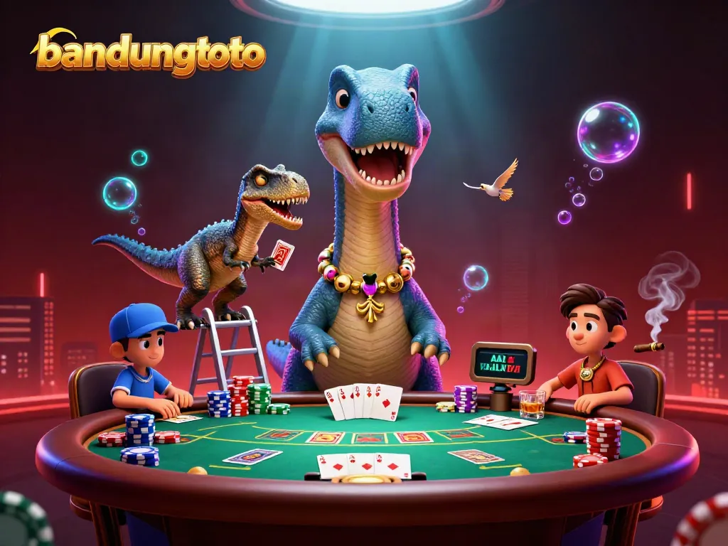 Experience thrilling action at bandungtoto with a playful dinosaur themed poker night.