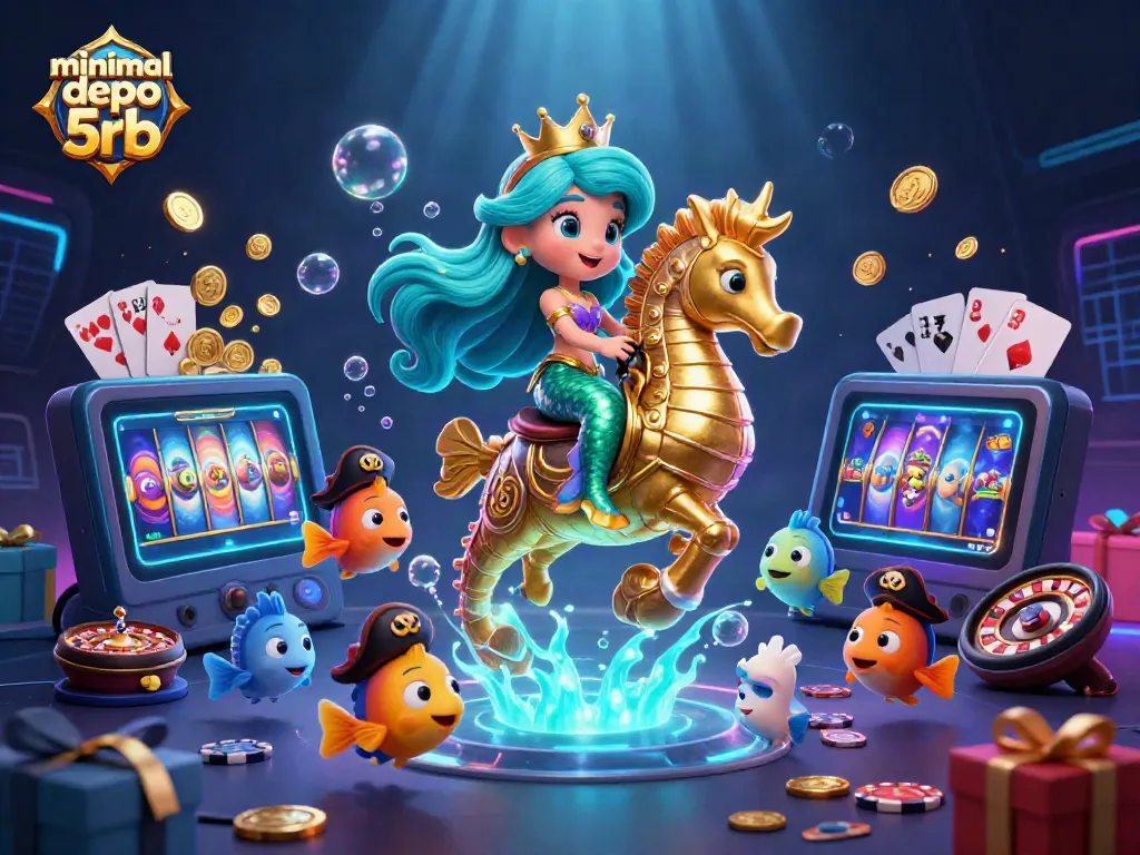 Experience the excitement of minimal depo 5rb in this vibrant 3D scene featuring a mermaid princess and treasure.