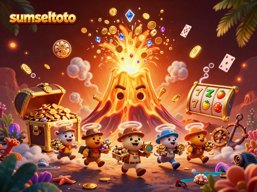 Experience the vibrant excitement of sumseltoto in this colorful casino-themed illustration.