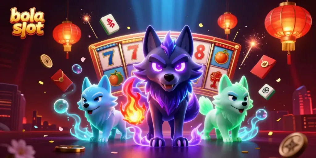 Engage in thrilling bola slot gaming with captivating 3D visuals and energetic characters.