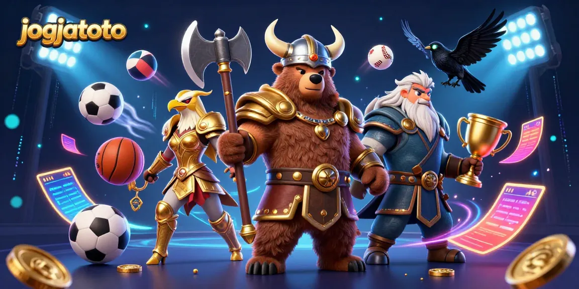 Experience thrilling gameplay with jogjatoto, highlighted by 3D characters, sports elements, and vibrant colors.