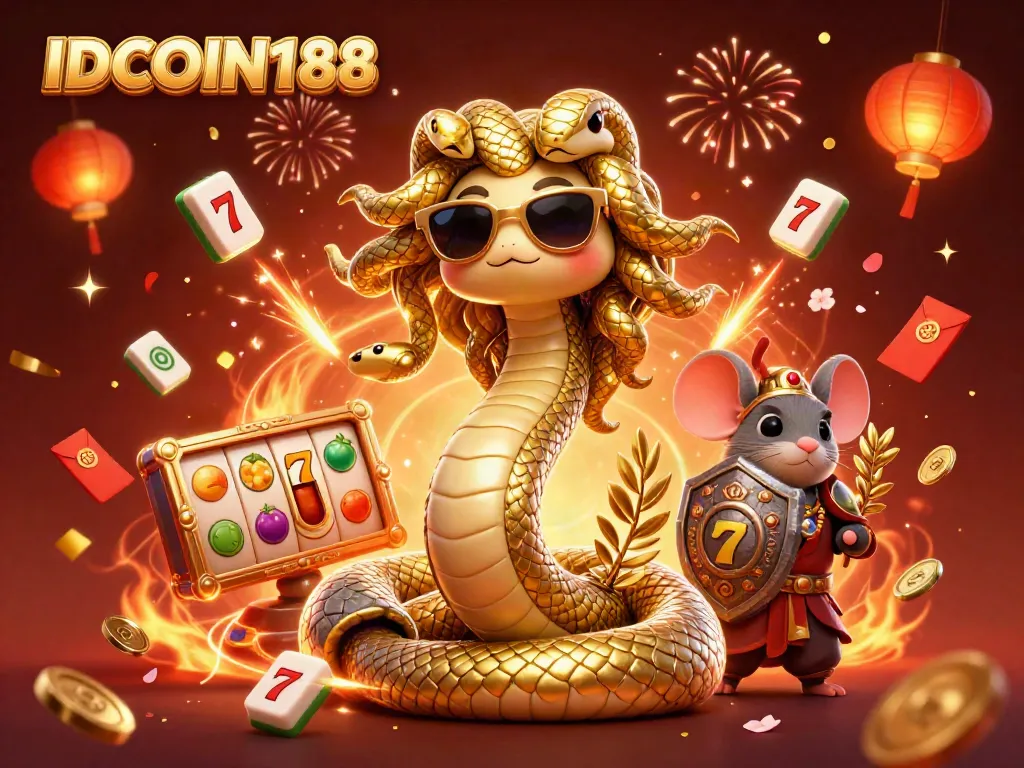 IDCOIN188 offers an enticing gaming experience through vibrant slot reels and engaging characters.