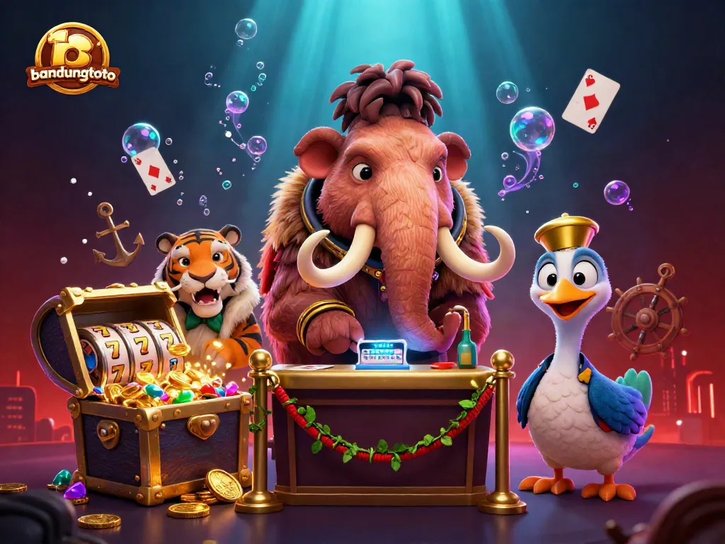 Experience the vibrant world of bandungtoto with a lively casino scene featuring exciting game elements.