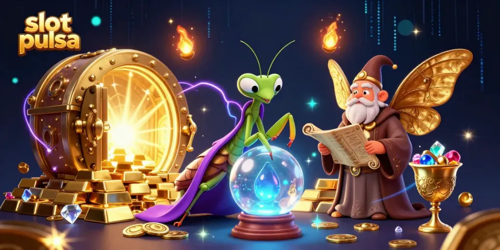 Engage in thrilling slot pulsa gameplay surrounded by enchanting elements and vibrant visuals.