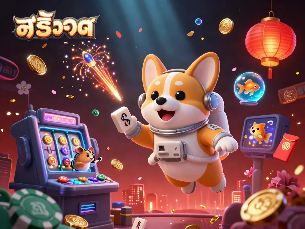 Experience the thrill of สล็อต with a vibrant illustration of a space station casino, filled with poker chips and slot machine reels.