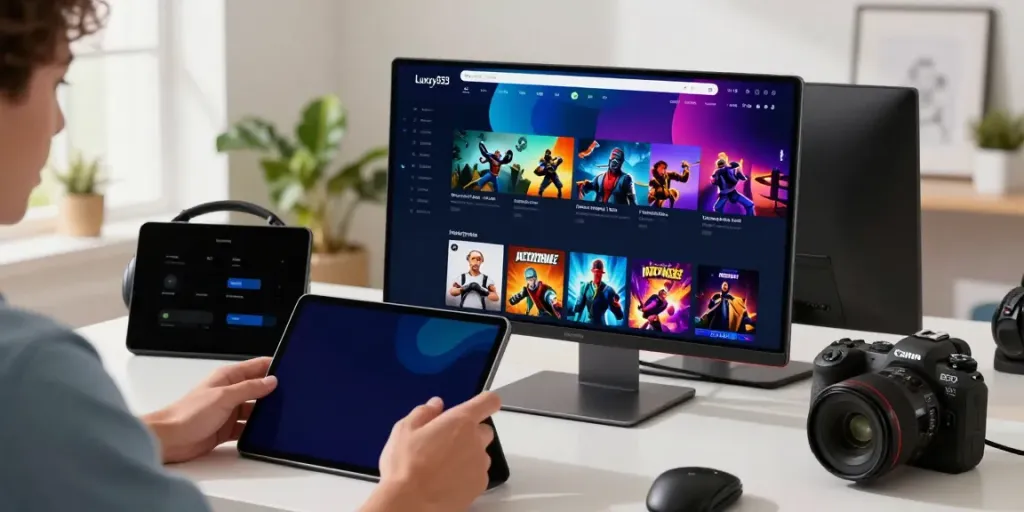 Luxury333 link displayed on a modern gaming platform interface with user engagement.