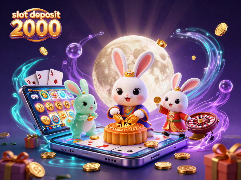 Experience thrilling wins with slot deposit 2000, highlighted by vibrant slot game elements and festive symbols.
