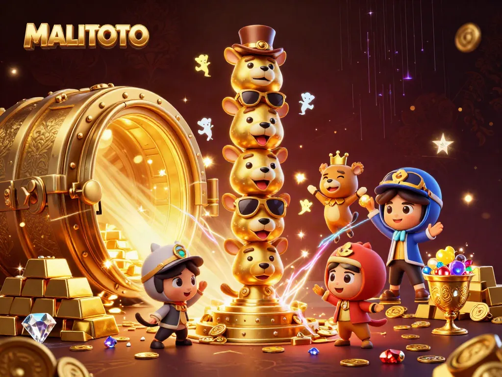 Experience the vibrant MALITOTO casino atmosphere with a cartoon totem pole and treasure elements.
