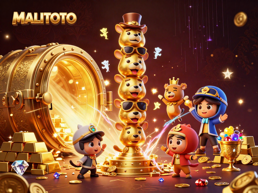 Experience the vibrant MALITOTO casino atmosphere with a cartoon totem pole and treasure elements.