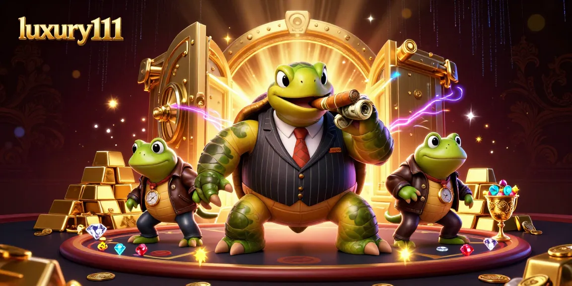Engage in thrilling gaming with luxury111, illustrated in this vibrant 3D casino scene.